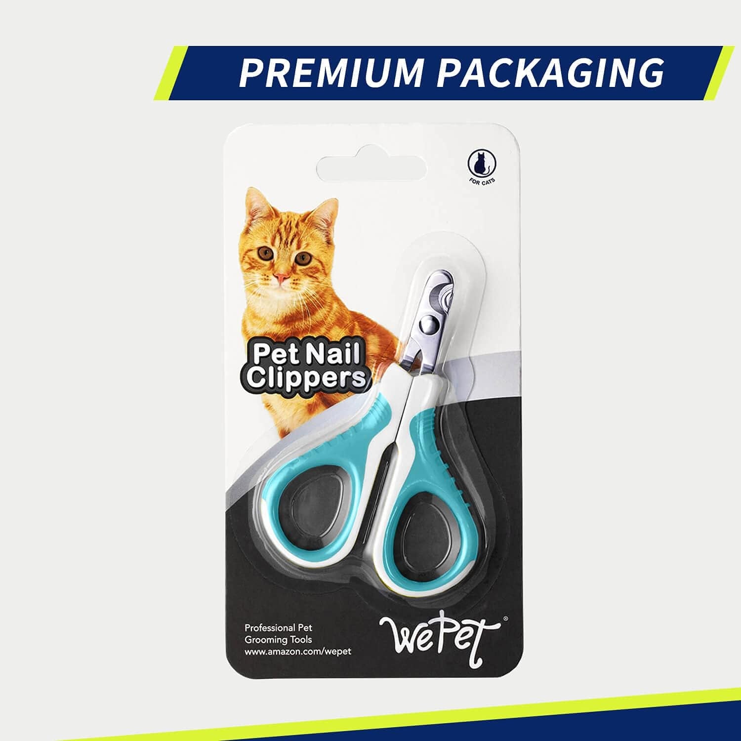 Pet Nail Clippers U07.1, Professional Claw Trimmer, Bended Scissor Special for Cats, Kittens, Dogs, Puppies, Small Animals, White/Pine Green